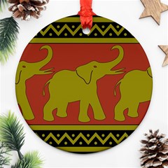 Elephant Pattern Ornament (round)