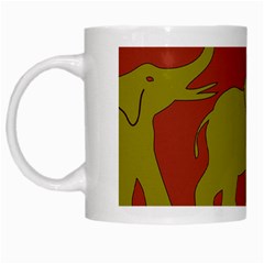 Elephant Pattern White Mugs by Nexatart