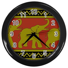 Elephant Pattern Wall Clocks (black)