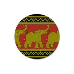 Elephant Pattern Magnet 3  (round)