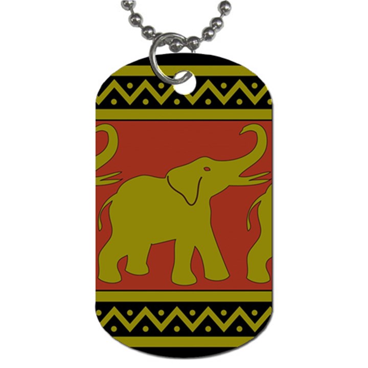 Elephant Pattern Dog Tag (One Side)