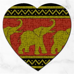 Elephant Pattern Jigsaw Puzzle (heart)