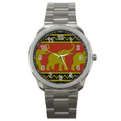 Elephant Pattern Sport Metal Watch