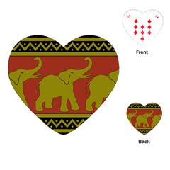 Elephant Pattern Playing Cards (heart)  by Nexatart