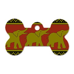 Elephant Pattern Dog Tag Bone (two Sides)