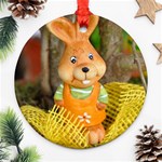 Easter Hare Easter Bunny Round Ornament (Two Sides) Front