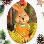 Easter Hare Easter Bunny Oval Ornament (Two Sides) Front