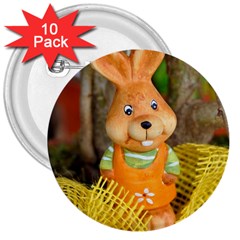 Easter Hare Easter Bunny 3  Buttons (10 Pack)  by Nexatart