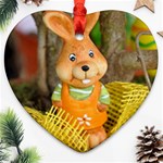 Easter Hare Easter Bunny Heart Ornament (Two Sides) Front