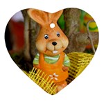 Easter Hare Easter Bunny Heart Ornament (Two Sides) Back