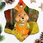 Easter Hare Easter Bunny Snowflake Ornament (Two Sides) Front