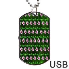 Floral Pattern Dog Tag Usb Flash (one Side) by Nexatart