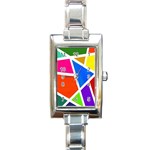 Geometric Blocks Rectangle Italian Charm Watch Front