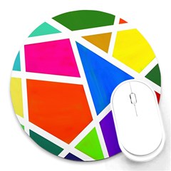 Geometric Blocks Round Mousepads by Nexatart