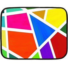 Geometric Blocks Double Sided Fleece Blanket (mini)  by Nexatart