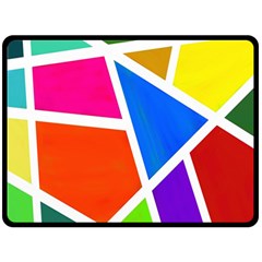 Geometric Blocks Fleece Blanket (large)  by Nexatart