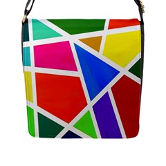 Geometric Blocks Flap Messenger Bag (l)  by Nexatart