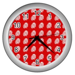 Happy Chinese New Year Pattern Wall Clocks (silver)  by dflcprints