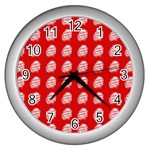 Happy Chinese New Year Pattern Wall Clocks (Silver)  Front