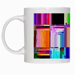 Glitch Art Abstract White Mugs by Nexatart