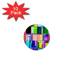 Glitch Art Abstract 1  Mini Buttons (10 Pack)  by Nexatart