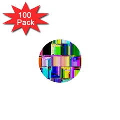 Glitch Art Abstract 1  Mini Buttons (100 Pack) 