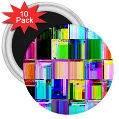 Glitch Art Abstract 3  Magnets (10 Pack)  by Nexatart