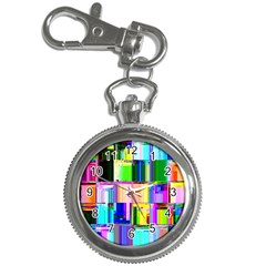 Glitch Art Abstract Key Chain Watches by Nexatart