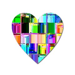 Glitch Art Abstract Heart Magnet by Nexatart