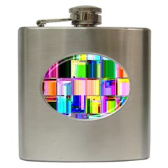 Glitch Art Abstract Hip Flask (6 Oz) by Nexatart