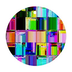 Glitch Art Abstract Round Ornament (two Sides) by Nexatart