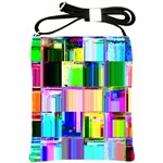 Glitch Art Abstract Shoulder Sling Bags Front