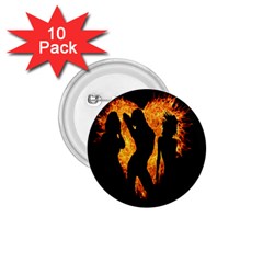 Heart Love Flame Girl Sexy Pose 1 75  Buttons (10 Pack) by Nexatart