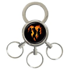 Heart Love Flame Girl Sexy Pose 3-ring Key Chains by Nexatart