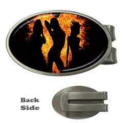 Heart Love Flame Girl Sexy Pose Money Clips (oval)  by Nexatart