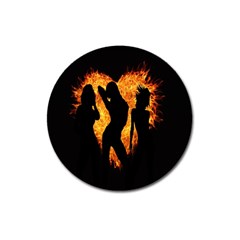 Heart Love Flame Girl Sexy Pose Magnet 3  (round) by Nexatart