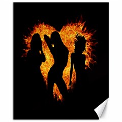 Heart Love Flame Girl Sexy Pose Canvas 11  X 14   by Nexatart