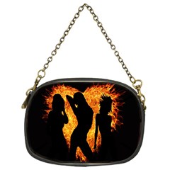 Heart Love Flame Girl Sexy Pose Chain Purses (one Side)  by Nexatart