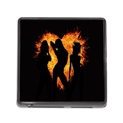 Heart Love Flame Girl Sexy Pose Memory Card Reader (square) by Nexatart