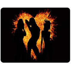 Heart Love Flame Girl Sexy Pose Fleece Blanket (medium)  by Nexatart