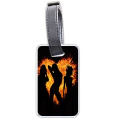 Heart Love Flame Girl Sexy Pose Luggage Tags (one Side)  by Nexatart