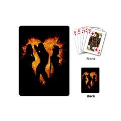 Heart Love Flame Girl Sexy Pose Playing Cards (mini)  by Nexatart