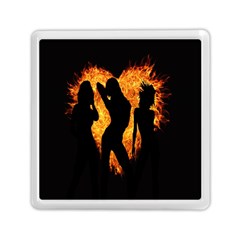 Heart Love Flame Girl Sexy Pose Memory Card Reader (square)  by Nexatart