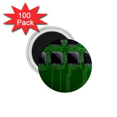 Green Circuit Board Pattern 1.75  Magnets (100 pack) 