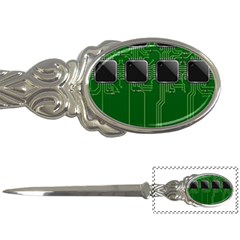 Green Circuit Board Pattern Letter Openers