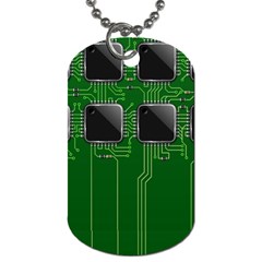 Green Circuit Board Pattern Dog Tag (One Side)