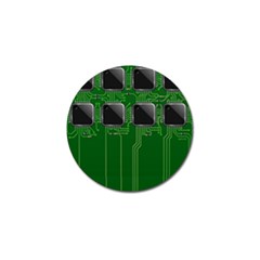 Green Circuit Board Pattern Golf Ball Marker