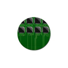 Green Circuit Board Pattern Golf Ball Marker (4 pack)