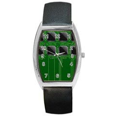 Green Circuit Board Pattern Barrel Style Metal Watch