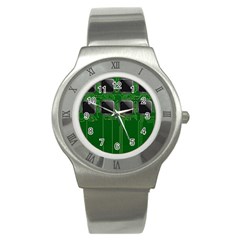 Green Circuit Board Pattern Stainless Steel Watch